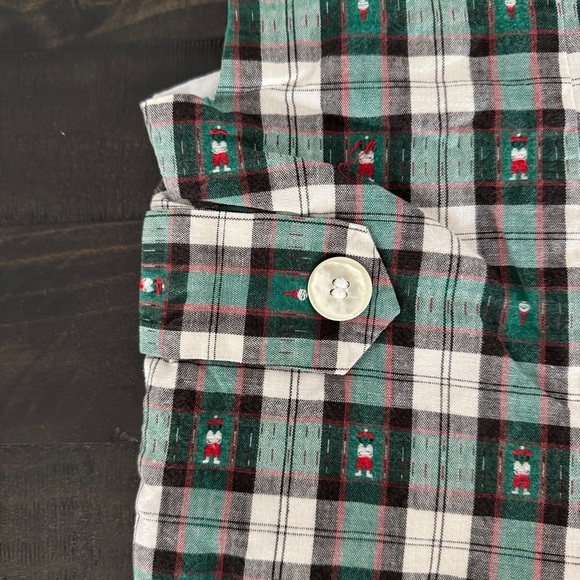 Vintage 90s Golf Plaid Romper Jon Jon Size 2 Boys Classic Traditions Made USA - Picture 8 of 8